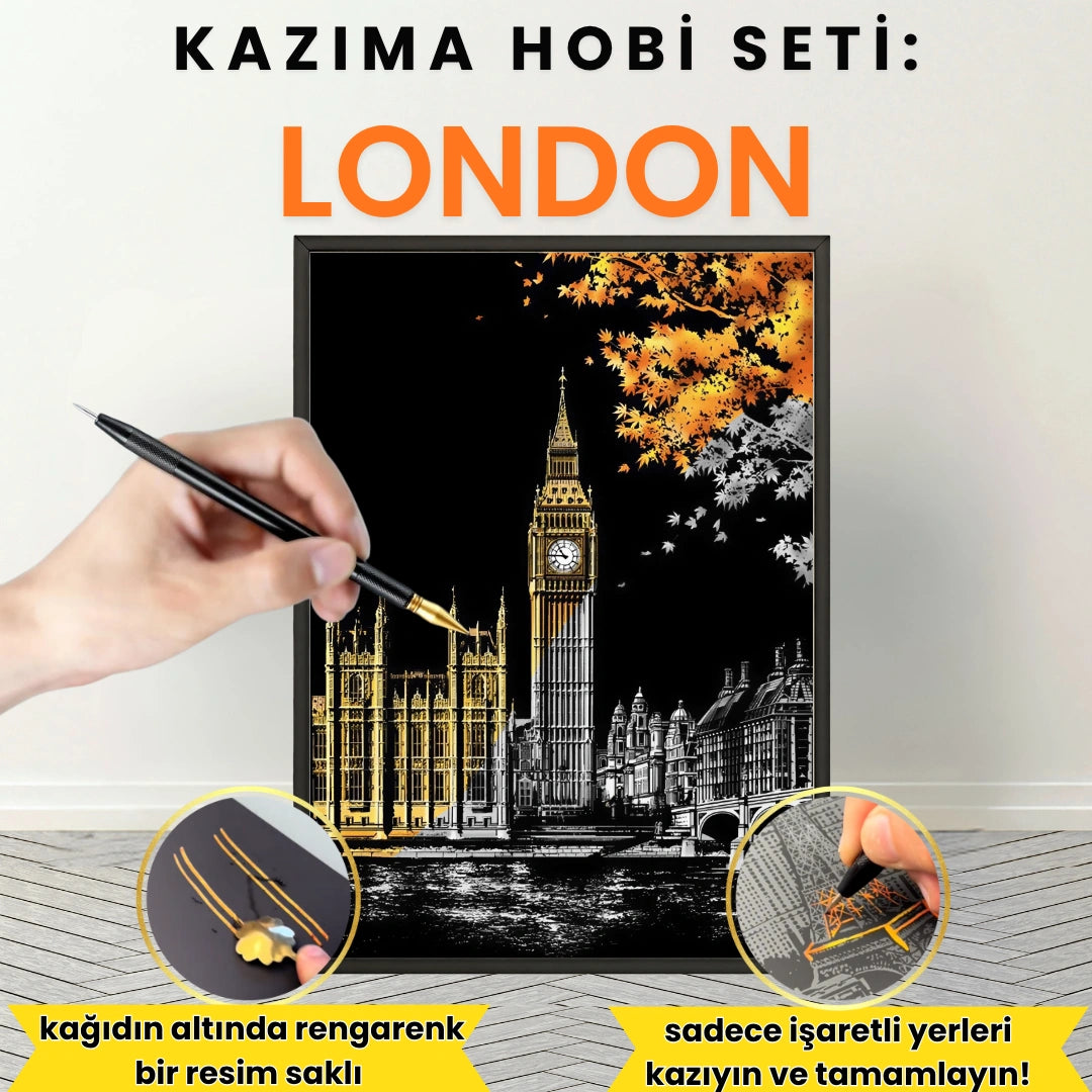 Kazıma Setleri - Kazıma Kalemi ve Serbest Çizim Kağıdı Hediyeli
