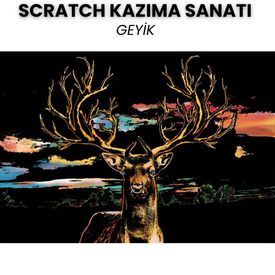 Geyik kazıma sanatı seti - tamamlanmış görünüm