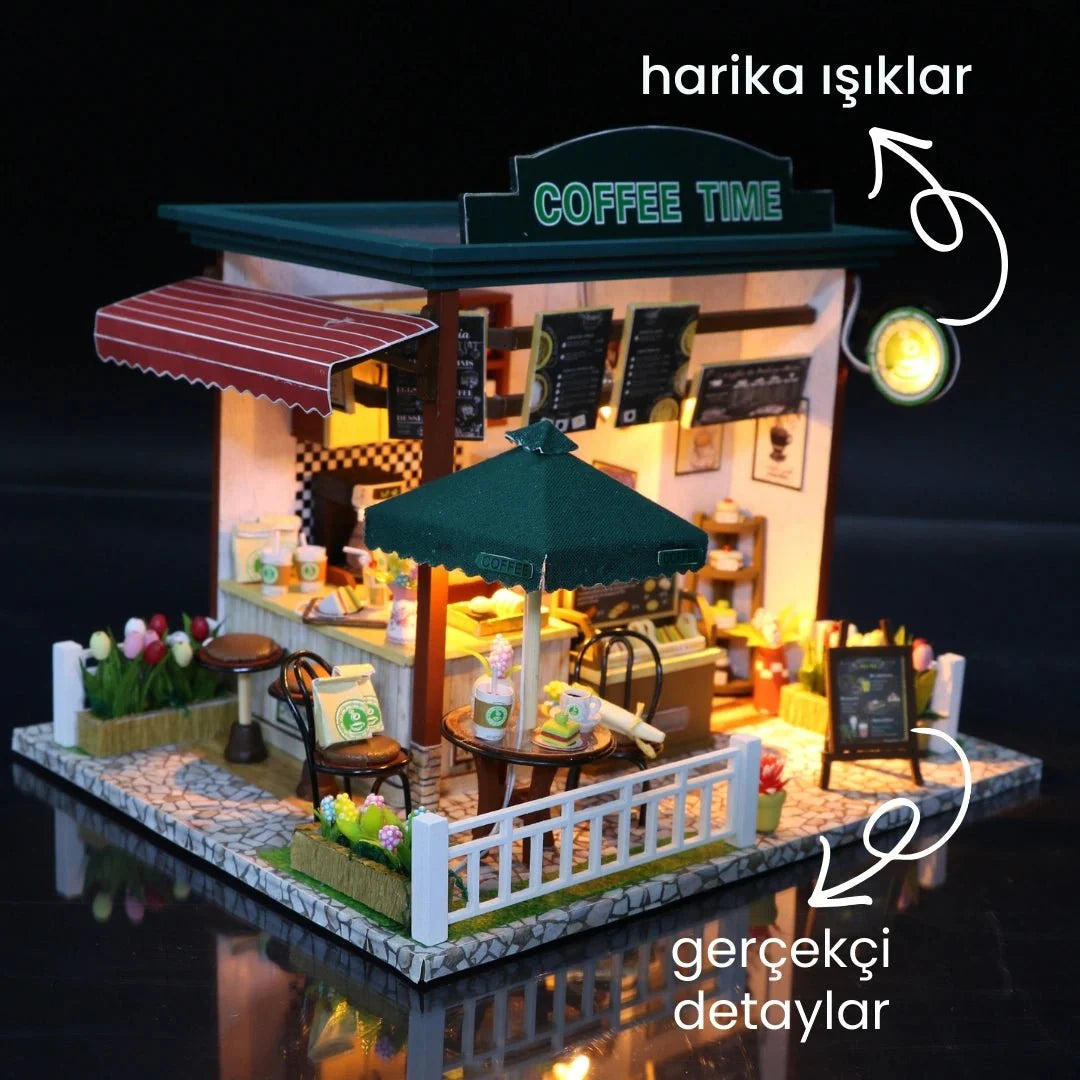 Kahve Zamanı minyatür maket kafe seti