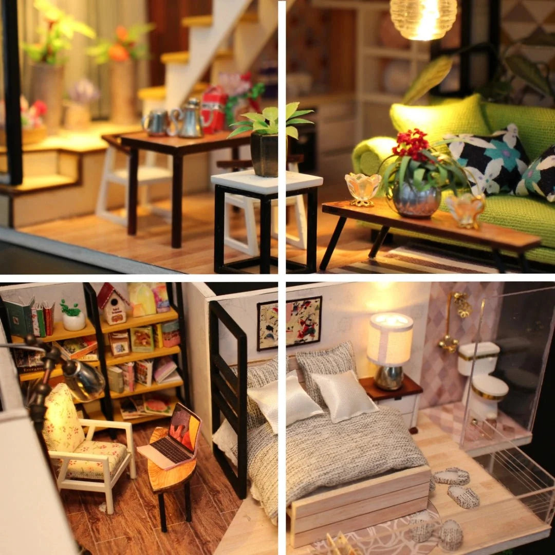 Modern Loft minyatür maket daire seti