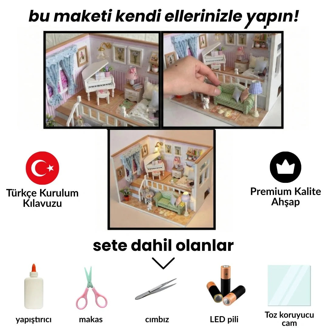 Sıcak Yuva minyatür maket loft seti