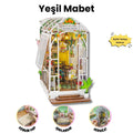 Yeşil Mabet | Minyatür Kitap Arası Maketi | Kendin Yap Booknook | Ahşap Hobi Seti | LED Işıklı 3D Puzzle
