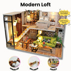 Modern Loft minyatür maket - tamamlanmış görünüm