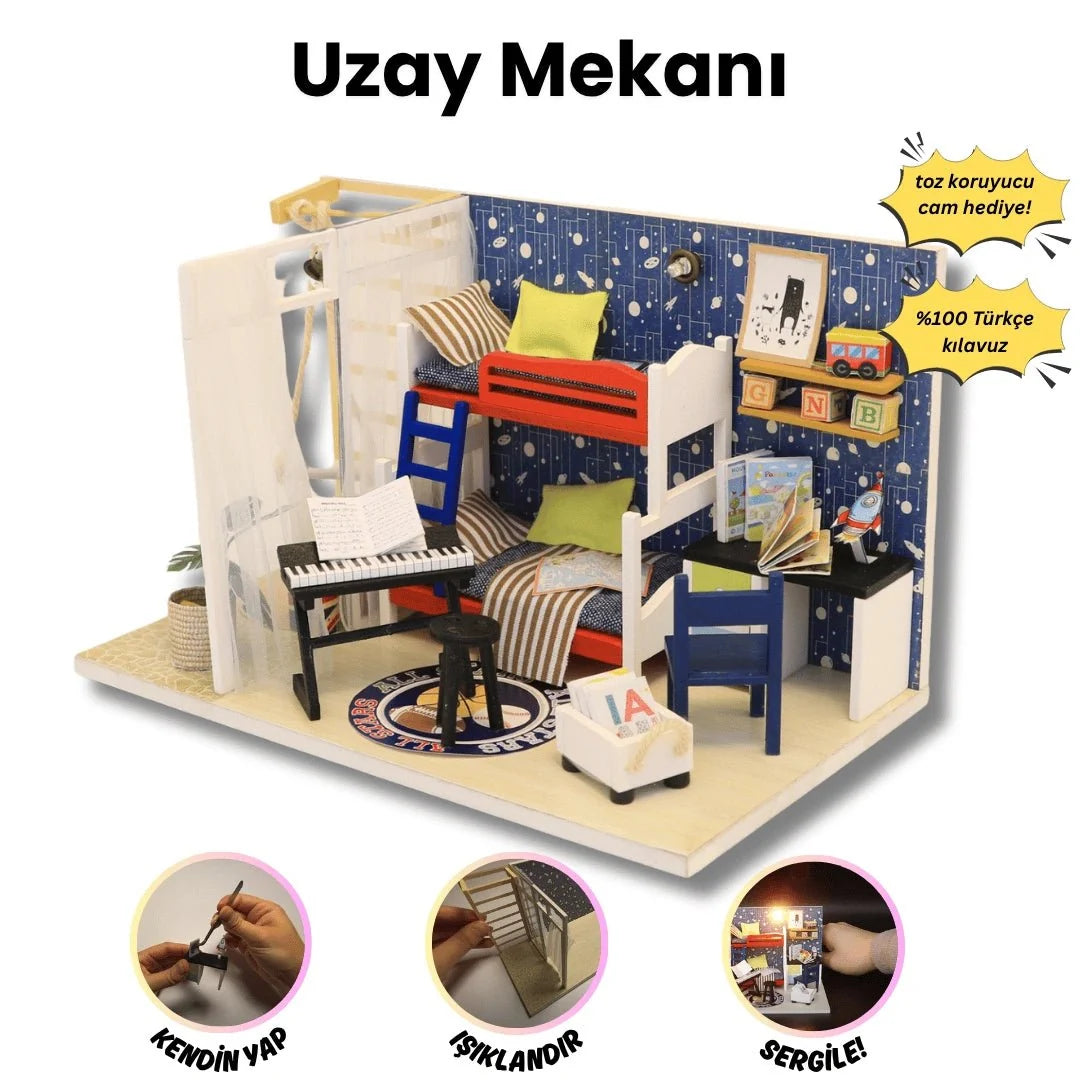Uzay Mekanı minyatür maket çocuk odası seti