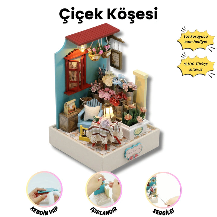 Çiçek Köşesi minyatür maket - tamamlanmış görünüm