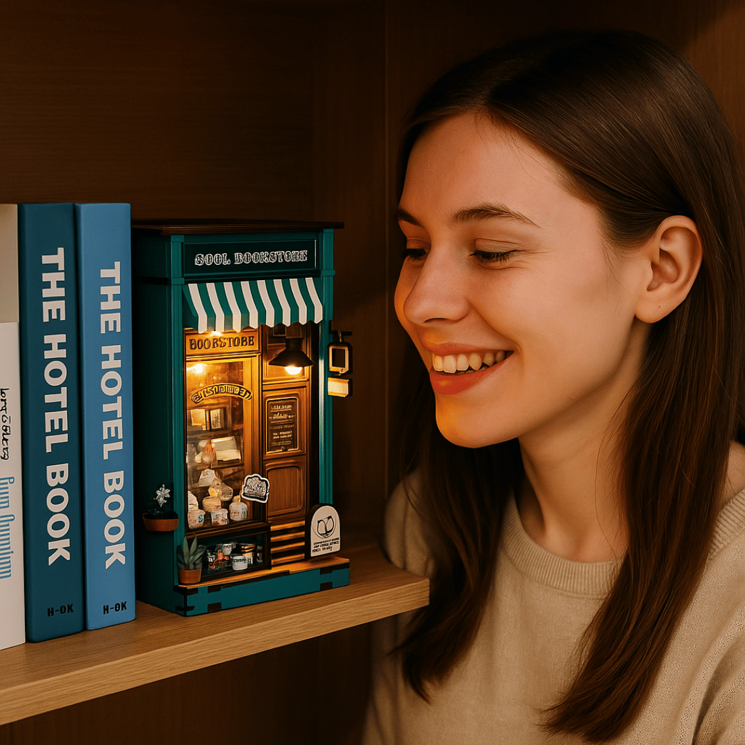 Antika Sayfalar | Minyatür Kitap Arası Maketi | Kendin Yap Booknook | Ahşap Hobi Seti | LED Işıklı 3D Puzzle