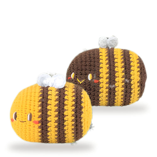 Sevimli arı amigurumi örgü kiti - iki arı figürü