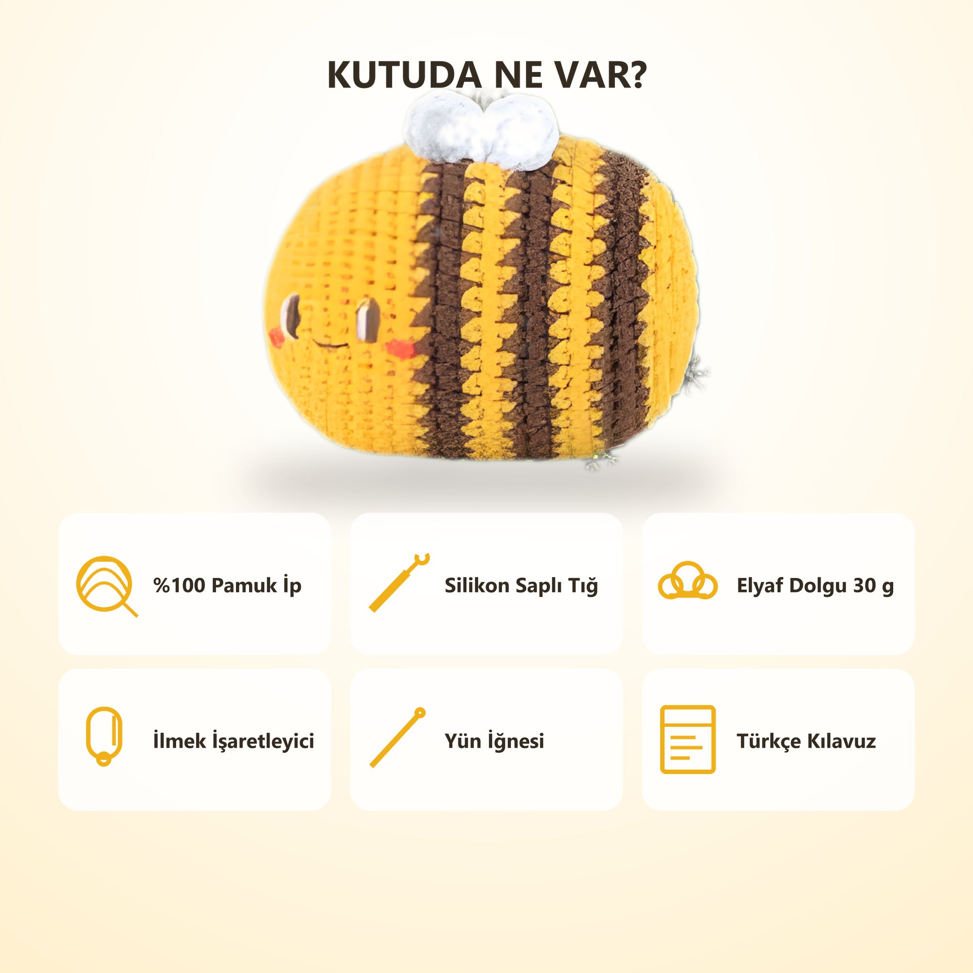 Amigurumi arı kiti içindekiler