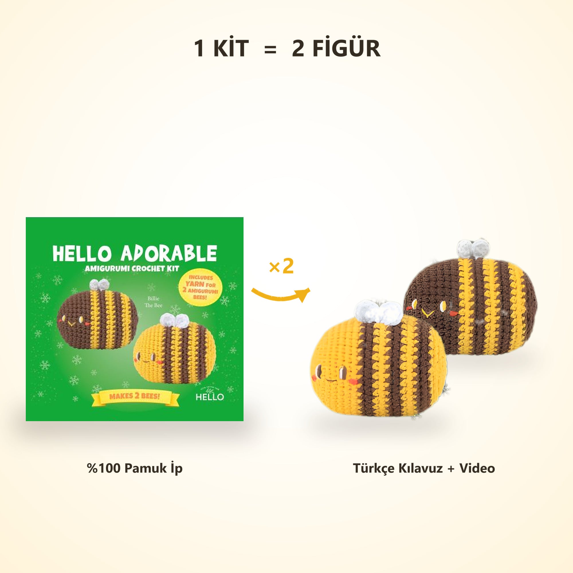 Bir kit ile iki arı figürü