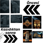 Antik Şehir Eserleri 4'lü kazıma seti - Kolezyum tasarımı