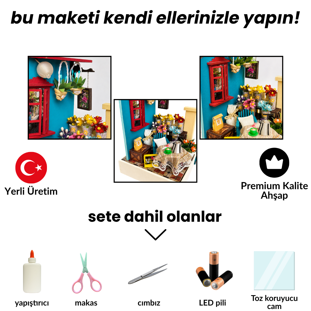 Çiçek Köşesi minyatür maket çiçekçi seti