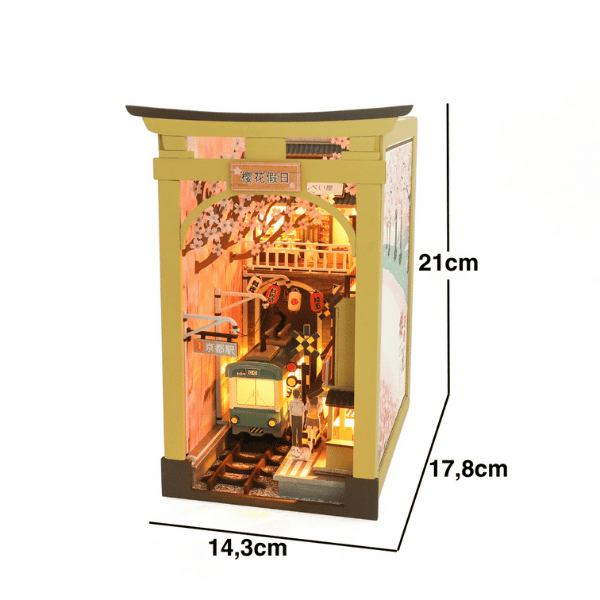 Huzur Caddesi | Minyatür Kitap Arası Maketi | Kendin Yap Booknook | Ahşap Hobi Seti | LED Işıklı 3D Puzzle