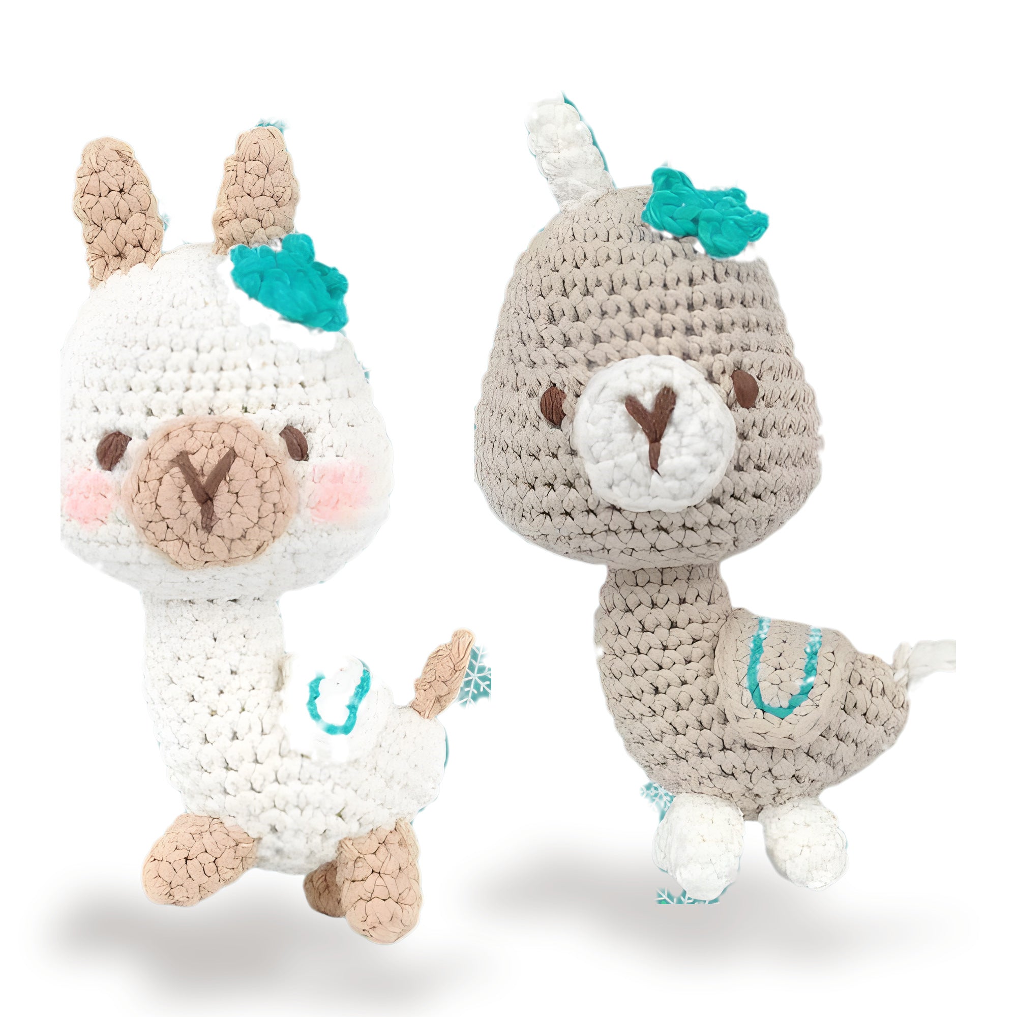 Sevimli lama amigurumi örgü kiti - iki lama figürü
