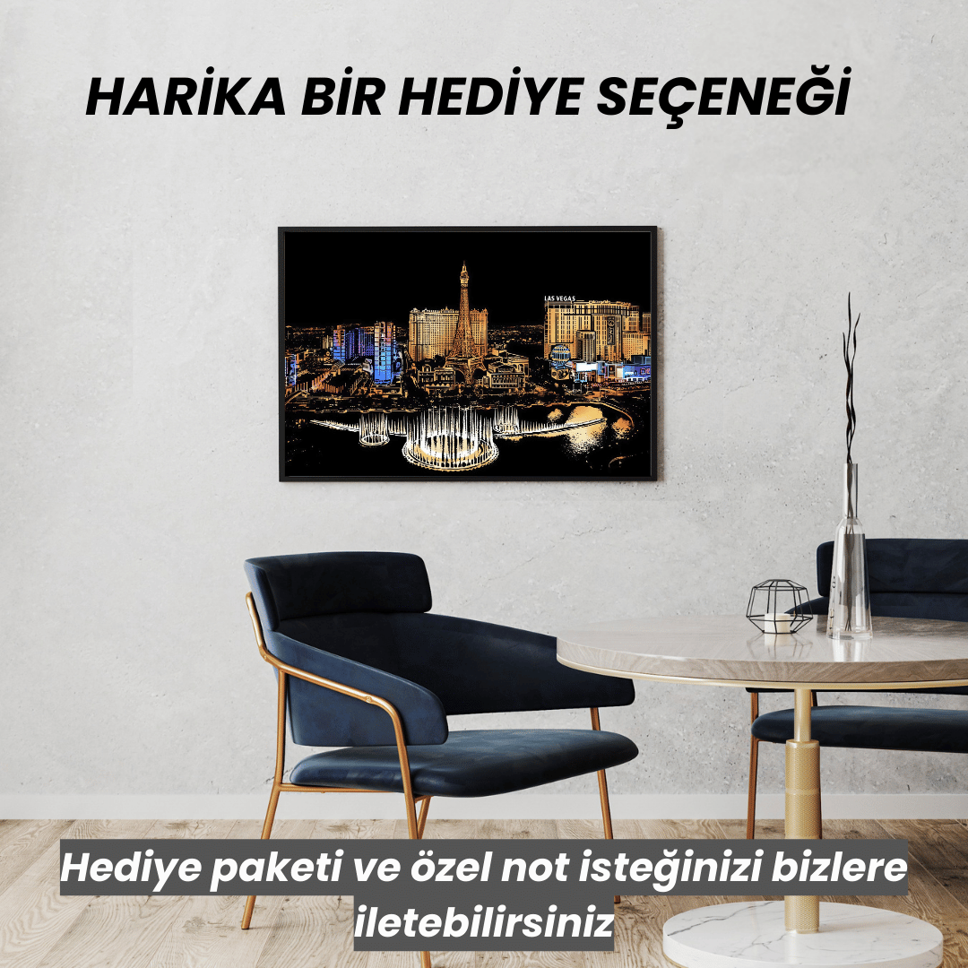 Scratch Kazıma Sanatı | Kazıyarak Çizim Seti | Las Vegas  + Serbest Çizim Kağıdı | 28×40 cm – A3