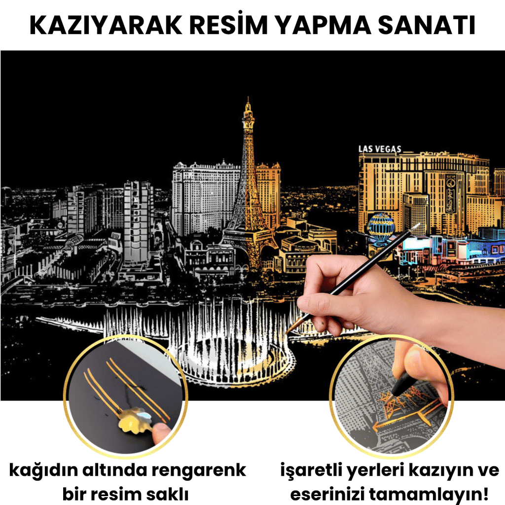 Kazıma Setleri - Kazıma Kalemi ve Serbest Çizim Kağıdı Hediyeli