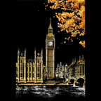 Londra – Big Ben kazıma sanatı seti - 28x40 cm ürün ölçüsü
