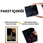 Londra – Big Ben kazıma sanatı seti - paket içeriği