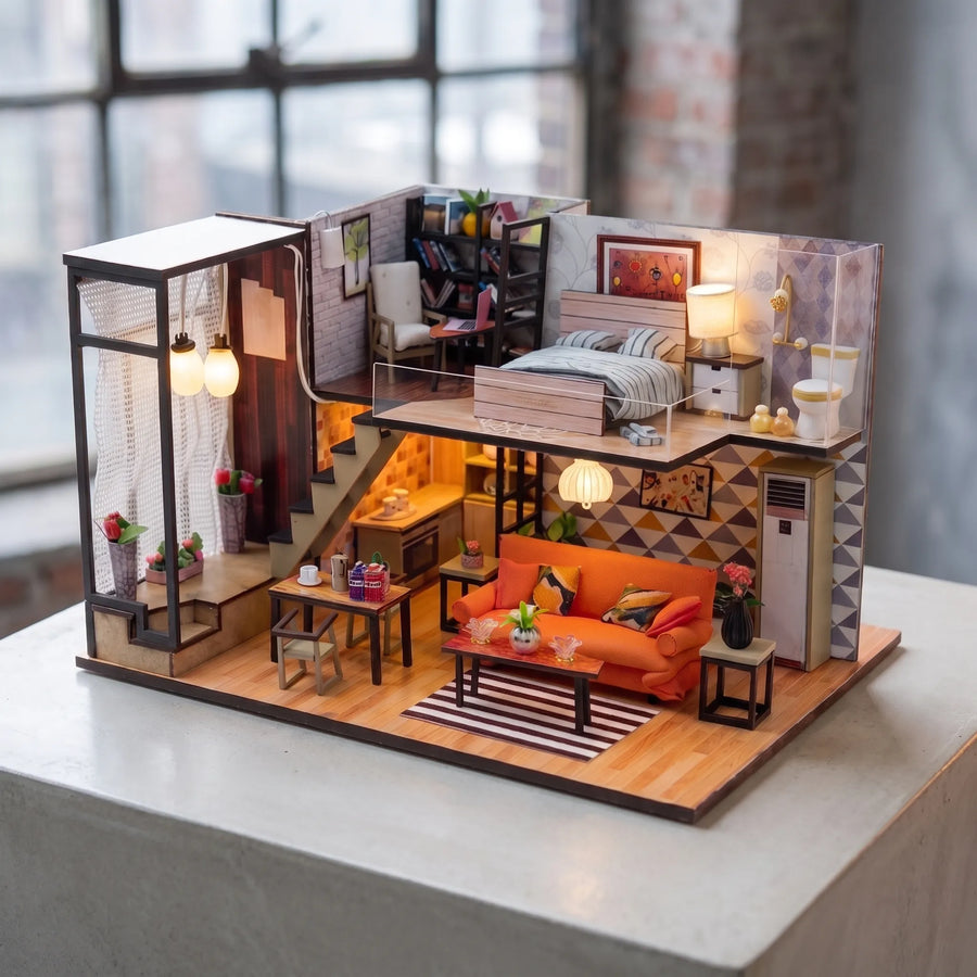 Modern Loft minyatür maket daire seti