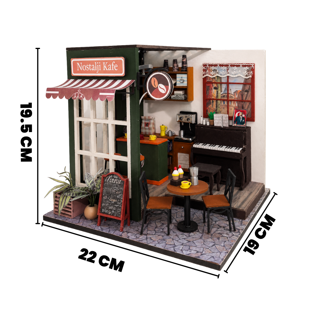Nostalji Kafe minyatür maket - kurulum aşaması