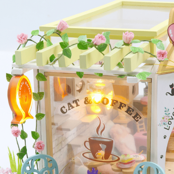 Patikafe | Kendin Yap Minyatür Kafe | Minyatür Maket Ev | Ahşap Hobi Seti | LED Işıklı 3D Puzzle
