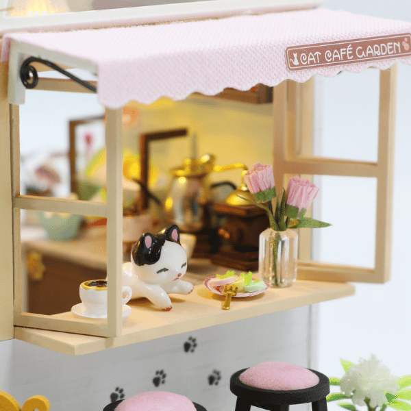 Patikafe | Kendin Yap Minyatür Kafe | Minyatür Maket Ev | Ahşap Hobi Seti | LED Işıklı 3D Puzzle