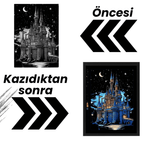 Parlayan Şehir Eserleri 4'lü kazıma seti - İstanbul silüeti tasarımı