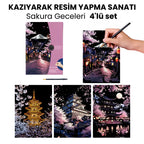 Sakura Geceleri 4'lü kazıma seti - tamamlanmış görünüm