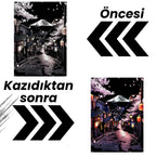 Sakura Geceleri 4'lü kazıma seti - Fuji Dağı tasarımı