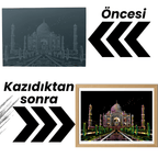 Tac Mahal kazıma sanatı seti - kazıma işlemi yakın çekim
