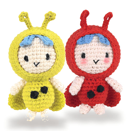 Sevimli uğur böceği amigurumi örgü kiti - iki figür
