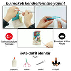 Çiçek Köşesi minyatür maket - LED ışıkları açık görünüm