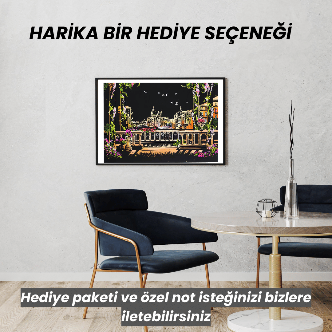 Scratch Kazıma Sanatı | Kazıyarak Çizim Seti | Venedik + Serbest Çizim Kağıdı | 28×40 cm – A3