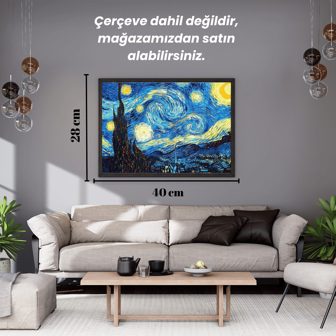 Scratch Kazıma Sanatı | Kazıyarak Çizim Seti | Van Gogh Eserleri 4’lü Set | 28x40 cm - A3