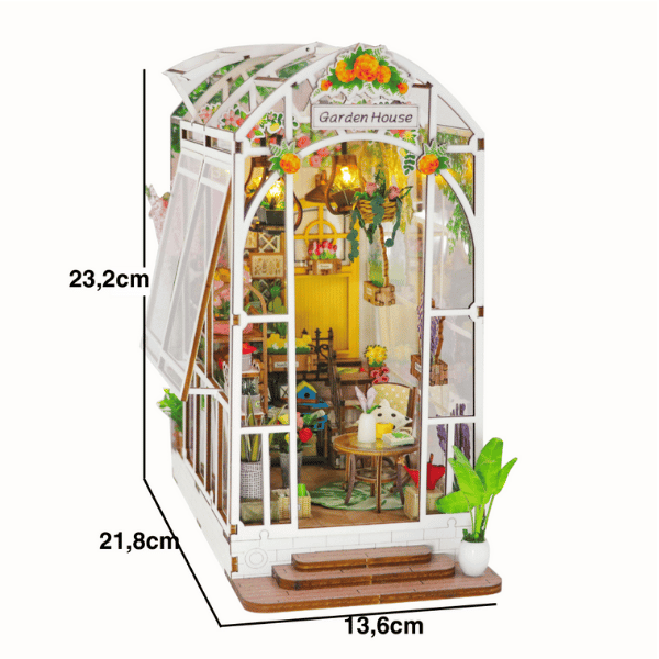 Yeşil Mabet | Minyatür Kitap Arası Maketi | Kendin Yap Booknook | Ahşap Hobi Seti | LED Işıklı 3D Puzzle