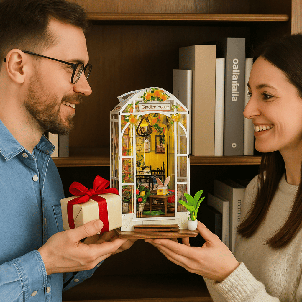 Yeşil Mabet | Minyatür Kitap Arası Maketi | Kendin Yap Booknook | Ahşap Hobi Seti | LED Işıklı 3D Puzzle