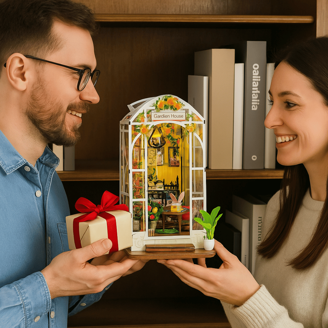 Yeşil Mabet | Minyatür Kitap Arası Maketi | Kendin Yap Booknook | Ahşap Hobi Seti | LED Işıklı 3D Puzzle